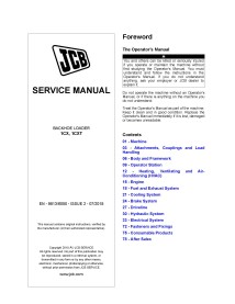 Manuel d'entretien PDF de la chargeuse-pelleteuse JCB 1CX, 1CXT - JCB manuels - JCB-9813-6050