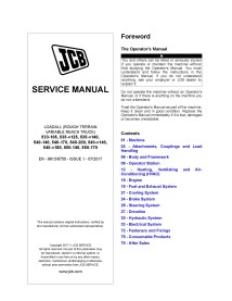 JCB 533, 535, 540, 550 loadall pdf service manual  - JCB manuals - JCB-9813-8750