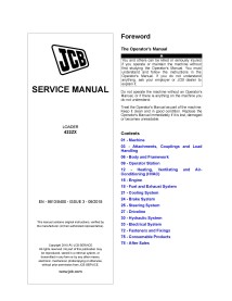 Manual de serviço em pdf do carregador JCB 422ZX Plus - JCB manuais - JCB-9813-8400