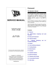 Manual de serviço em pdf do skid loader JCB 3TS-8T, 3TS-8W - JCB manuais - JCB-9813-7400