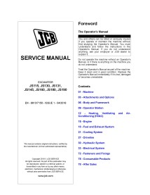 JCB JS115, JS130, JS131, JS145, JS160, JS180, JS190 excavator pdf service manual  - JCB manuals - JCB-9813-7150