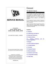 Manual de serviço em pdf da escavadeira JCB JS115, JS130, JS131, JS145, JS160, JS180, JS190 escavadeira - JCB manuais - JCB-9...