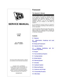 Manual de serviço em pdf do carregador JCB 419S - JCB manuais - JCB-9813-6500