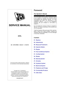 Manuel d'entretien PDF du chargeur JCB 2DXL - JCB manuels - JCB-9813-5500