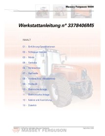 Massey Ferguson 6445, 6455, 6460, 6465, 6470, 6475, 6480, 6485, 6490, 6495, 6497, 6499 tracteur pdf manuel d'entretien - Mass...