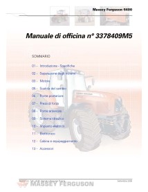 Massey Ferguson 6445, 6455, 6460, 6465, 6470, 6475, 6480, 6485, 6490, 6495, 6497, 6499 tractor pdf workshop service manual IT...