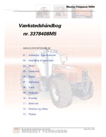 Massey Ferguson 6445, 6455, 6460, 6465, 6470, 6475, 6480, 6485, 6490, 6495, 6497, 6499 tracteur pdf manuel d'entretien - Mass...