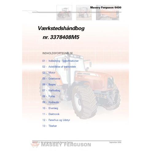 Massey Ferguson 6445, 6455, 6460, 6465, 6470, 6475, 6480, 6485, 6490, 6495, 6497, 6499 tractor pdf workshop service manual DA...