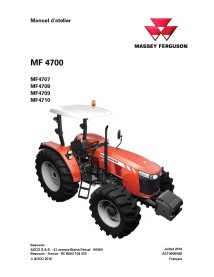 Massey Ferguson 4707, 4708, 4709, 4710 tracteur pdf manuel d'entretien d'atelier FR - Massey-Ferguson manuels - MF-ACT000900D