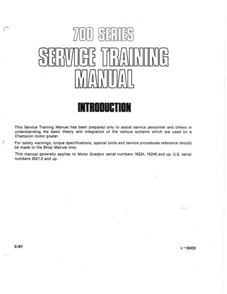 CHAMP-L-2005 Champion 710, 720, 730, 740, 750, 780 / A niveladora pdf manual de la tienda