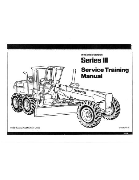 CHAMP-L-2005 Champion 710, 720, 730, 740, 750, 780 / Manuel d'atelier en pdf pour niveleuse A