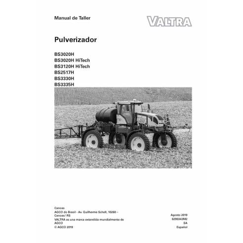 Manuel d'entretien d'atelier du pulvérisateur Valtra BS3020H, BS3120H, BS2517H, BS3330H, BS3335H pdf ES - Valtra manuels - VA...