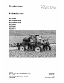 Pulverizador Valtra BS3020H, BS3120H, BS2517H, BS3330H, BS3335H manual de servicio de taller pdf PT - Valtra manuales