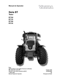 Manuel d'utilisation du tracteur Valtra BT150, BT170, BT190, BT210 pdf PT - Valtra manuels - VALTRA-ACW0843800