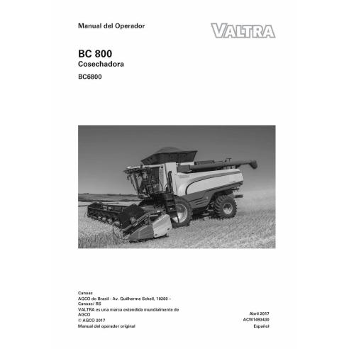Manuel d'utilisation de la moissonneuse-batteuse Valtra BC6800 pdf ES - Valtra manuels - VALTRA-ACW1493430