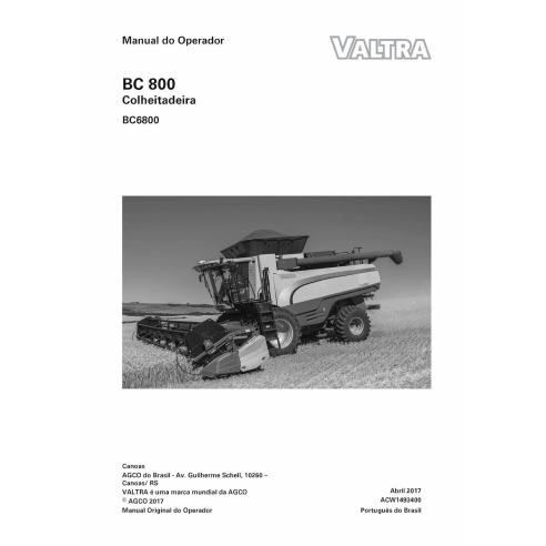 Manual do operador da colheitadeira de pdf do Valtra BC6800 PT - Valtra manuais - VALTRA-ACW1493400