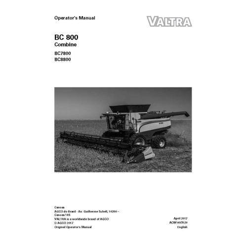 Manual do operador da colheitadeira de pdf Valtra BC7800, BC8800 - Valtra manuais - VALTRA-ACW1493520