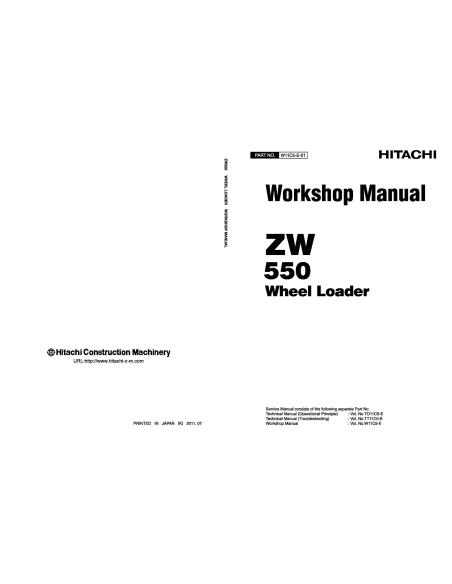 HIT-ZW-550-SM Manuel d'entretien pdf de la chargeuse sur pneus Hitachi ZW 550