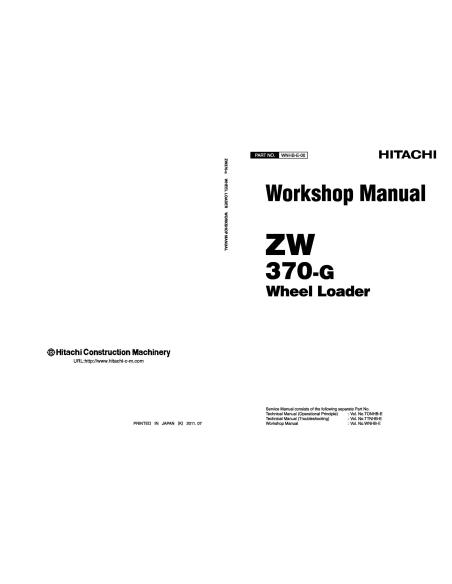 HIT-ZW-370-G-SM Manuel d'entretien pdf de la chargeuse sur pneus Hitachi ZW 370-G