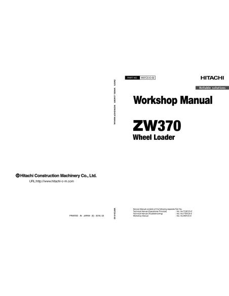 HIT-ZW-370-SM Manuel d'entretien pdf de la chargeuse sur pneus Hitachi ZW 370