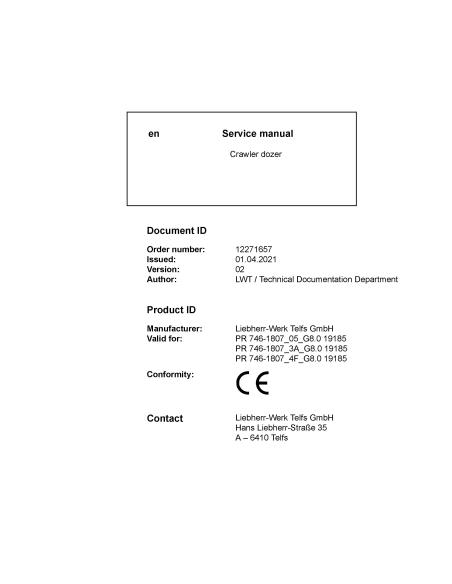 LIEBHERR-PR_746_G8.0_1807-SM Liebherr PR 746-1807 crawler dozer pdf service manual