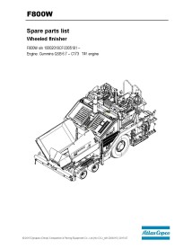 Dynapac F800W s / n 10002018CFC005181 - manual del libro de piezas del pdf de la pavimentadora sobre ruedas - Dynapac manuales