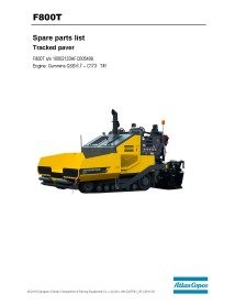 Dynapac F800T s/n 10002133HFC005498 tracked paver pdf parts book manual  - Dynapac manuals