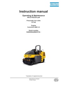 Dynapac CP142 pneumatic tire roller pdf operation & maintenance manual  - Dynapac manuals