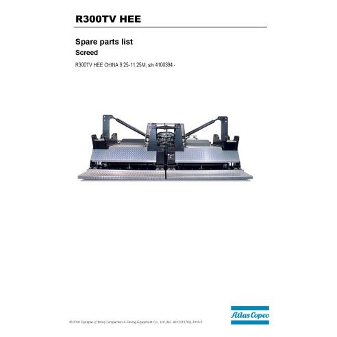 Dynapac R300TV HEE s / n 4100394 - manual del libro de piezas en pdf de la pavimentadora sobre orugas - dynapac manuales - DY...