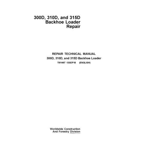 John Deere 300D, 310D 315D retroexcavadora manual técnico de reparación en pdf - John Deere manuales - JD-TM1497