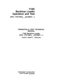 TM12511 Manuel technique de fonctionnement et de test de la chargeuse-pelleteuse John Deere 710K pdf
