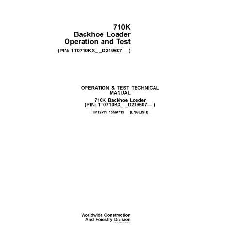 Manual técnico de teste e operação em pdf da retroescavadeira John Deere 710K - John Deere manuais - JD-TM12511