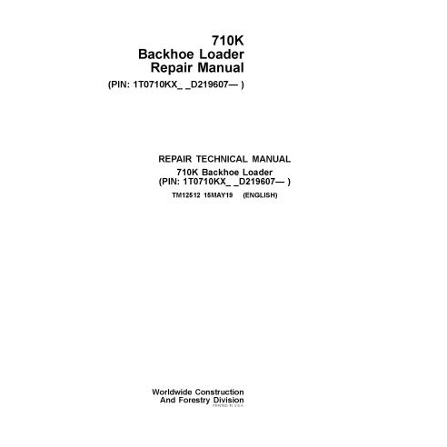 TM12512 John Deere 710K backhoe loader repair technical manual (TM12512)