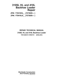 TM13300X19 John Deere 310SL HL and 410L backhoe loader repair technical manual (TM13300X19)