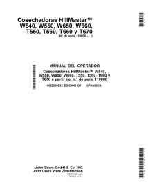 John Deere W540, W550, W650, W660, T550, T560, T660, T670, and HillMaster combine pdf operator's manual ES - John Deere manua...