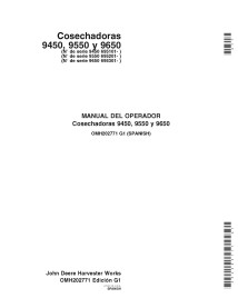 JD-OMH202771 Manual del operador de la cosechadora John Deere 9450, 9550 y 9650 (sn 695xxx -) ES (OMH202771)