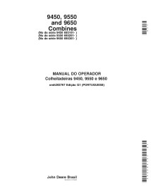 John Deere 9450, 9550 and 9650 (sn 695xxx -) combine pdf operator's manual PT - John Deere manuals - JD-OMH202767