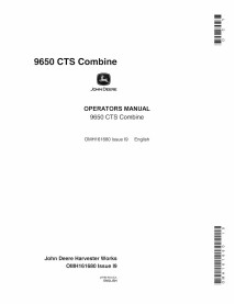JD-OMH161680 John Deere 9650 CTS (sn 0 - 690400) combine operator's manual (OMH161680)