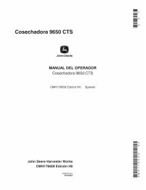 JD-OMH176609 Manual del operador de la cosechadora John Deere 9650 CTS (n.º de serie 0 - 690400) ES (OMH176609)