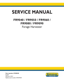 New Holland FR9040, FR9050, FR9060, FR9080, FR9090 colheitadeira de forragem manual de serviço em pdf - New Holland Agricultu...