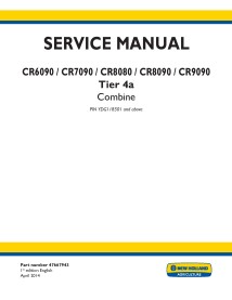 New Holland CR6090, CR7090, CR8080, CR8090, CR9090 Tier 4a combinar manual de serviço em pdf - New Holland Agricultura manuai...