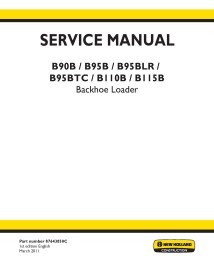 New Holland B90B, B95B, B95BLR, \r\nB95BTC, B110B, B115B backhoe loader pdf service manual  - New Holland Construction manuals