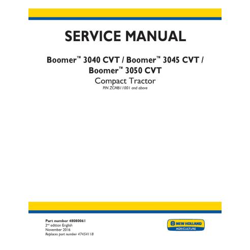 Manual de serviço em pdf de trator compacto New Holland Boomer 3040, 3045, 3050 CVT - New Holland Agricultura manuais - NH-48...