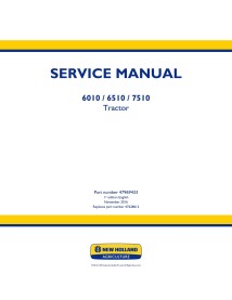 Manuel d'entretien pdf des tracteurs New Holland 6010, 6510, 7510 - Nouvelle-Hollande Agriculture manuels - NH-47969433