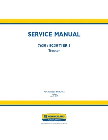 Manuel d'entretien pdf du tracteur New Holland 7630, 8030 TIER 3 - Nouvelle-Hollande Agriculture manuels - NH-47793462