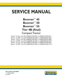 Manuel d'entretien pdf du tracteur compact New Holland Boomer 45, 50, 55 Tier 4B - Nouvelle-Hollande Agriculture manuels - NH...