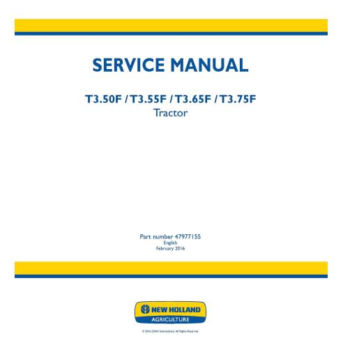 Manual de serviço pdf do trator New Holland T3.50F, T3.55F, T3.65F, T3.75F - New Holland Agricultura manuais - NH-47977155