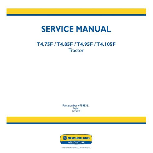 Manual de serviço pdf do trator New Holland T4.75F, T4.85F, T4.95F, T4.105F - New Holland Agricultura manuais - NH-47888361