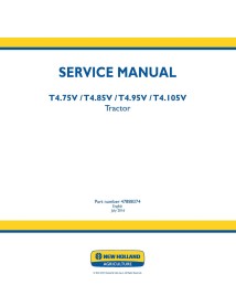 Manual de serviço pdf do trator New Holland T4.75V, T4.85V, T4.95V, T4.105V - New Holland Agricultura manuais - NH-47888374