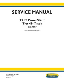 Manuel d'entretien pdf du tracteur New Holland T4.75 PowerStar Tier 4B - Nouvelle-Hollande Agriculture manuels - NH-47711469